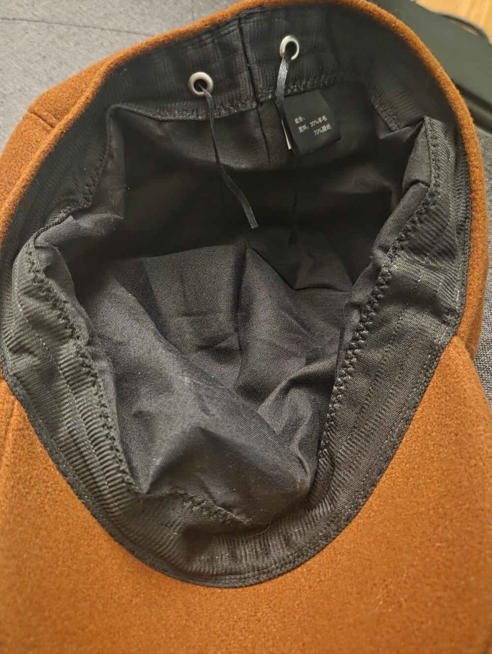 Rust Brown Wool Newsboy Cap - Picture 2 of 3